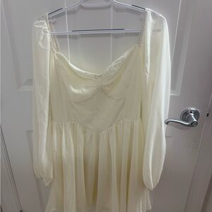 Ivory Long Sleeve Babydoll Dress